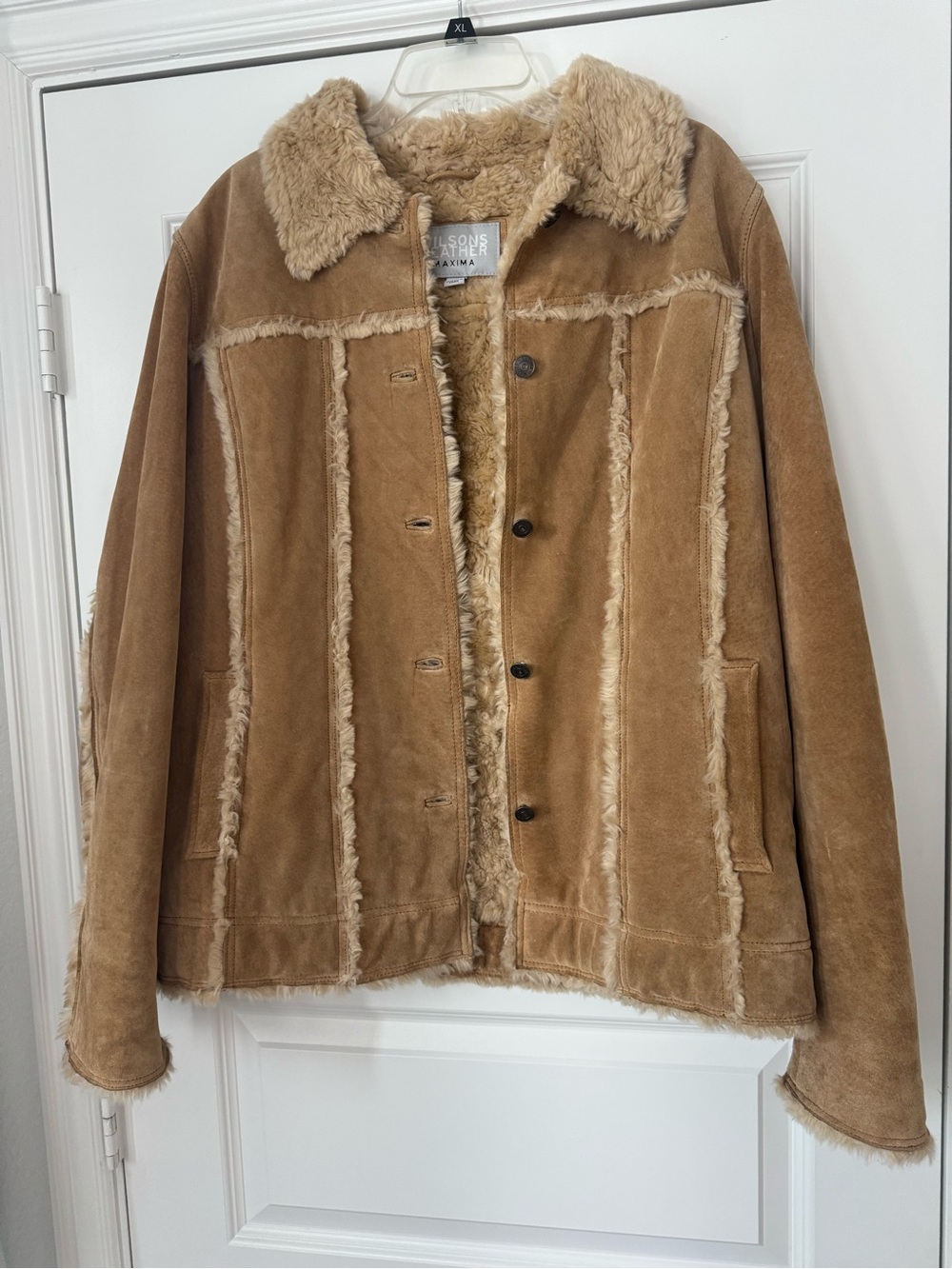 Wilsons Leather Tan Suede Teddy Shearling Jacket